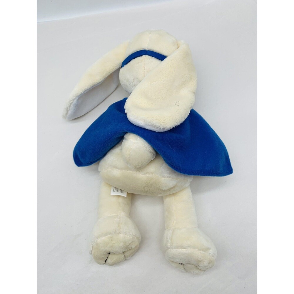 Manhattan Toy Super Hero Bunny Plush Ivory Soft Stuffed Animal Blue Cape Mask - Picture 14 of 15